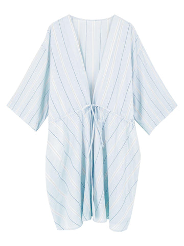 Cozy Blue Cotton Robe - Shopmossrose